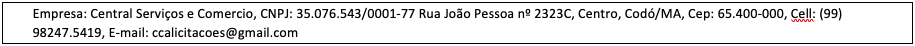Rodapé da Central